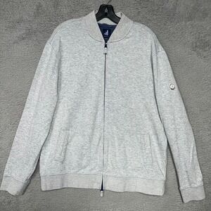 Johnnie-O Dierks Jacket Men's Sz XL Heather Gray Knit Baseball Full Zip Bomber